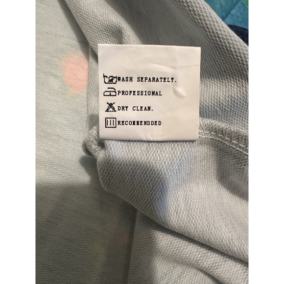 Misslook Hippie Party Tee Shirt Tunic Blouse Womens XL Blue Hummingbird Confetti - Picture 10 of 16